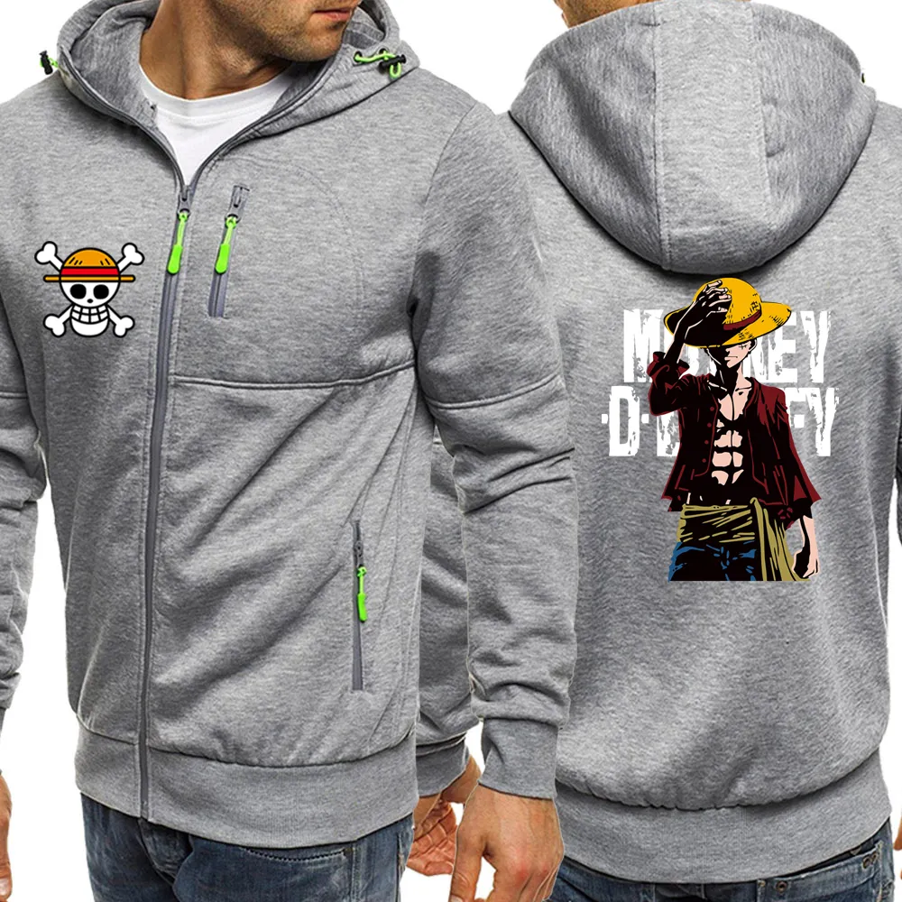 Luffy One Piece Anime Series Hoodies Men Jacket 2024 Autumn Winter Casual Coat Harajuku Mens Hoodie Sweatshirts Hip Hop Hoody C1117