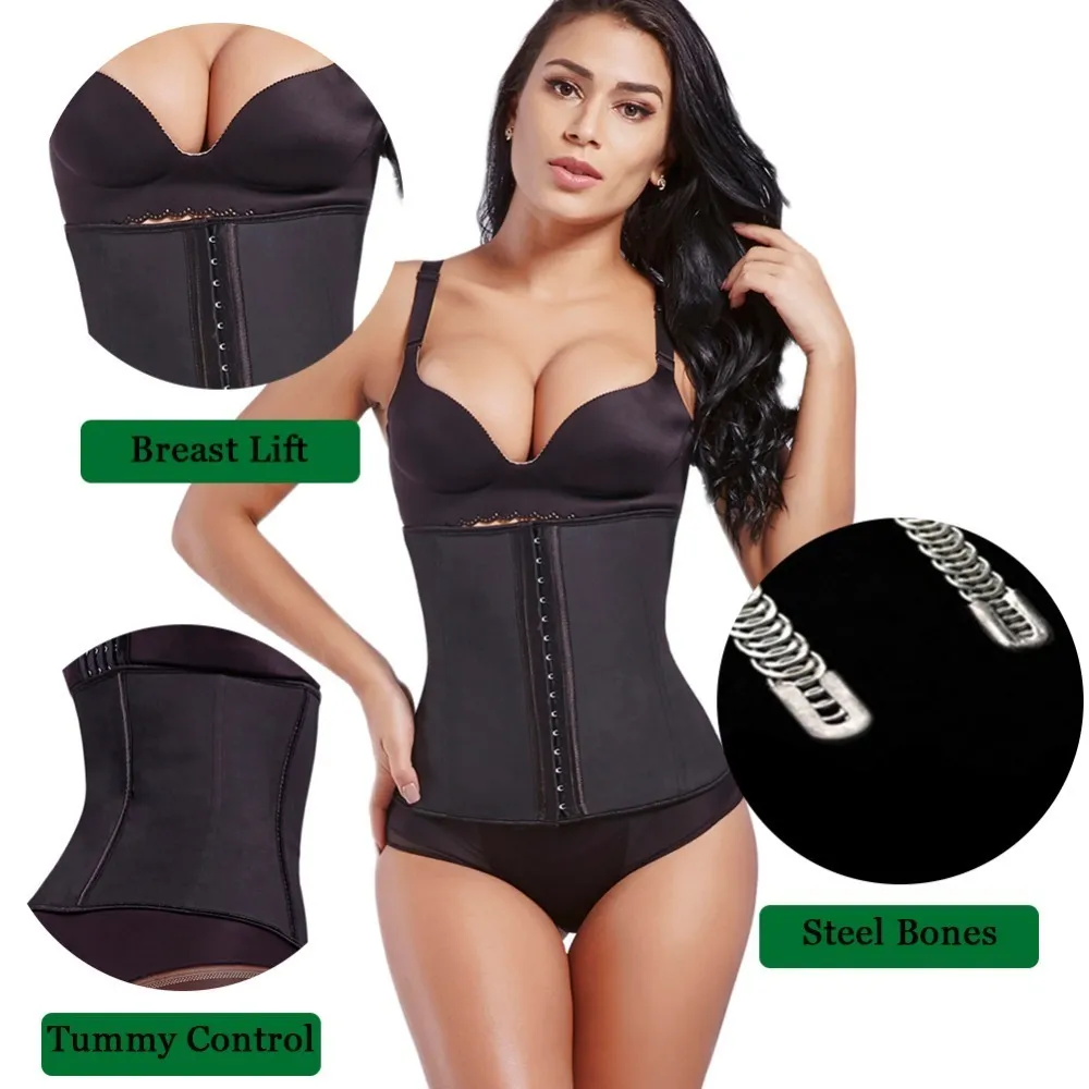 FeelinGirl Colombian Womens Waist Trainer Corset Latex 9 Steel