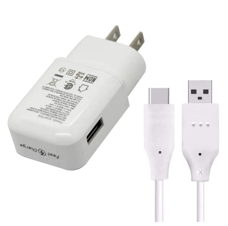 OEM LG US Plug Fast Travel Wall Laddare Typ C USB-kabel för LG Nexus G5 V30 V20 G6 F800 F700 H860N H990N