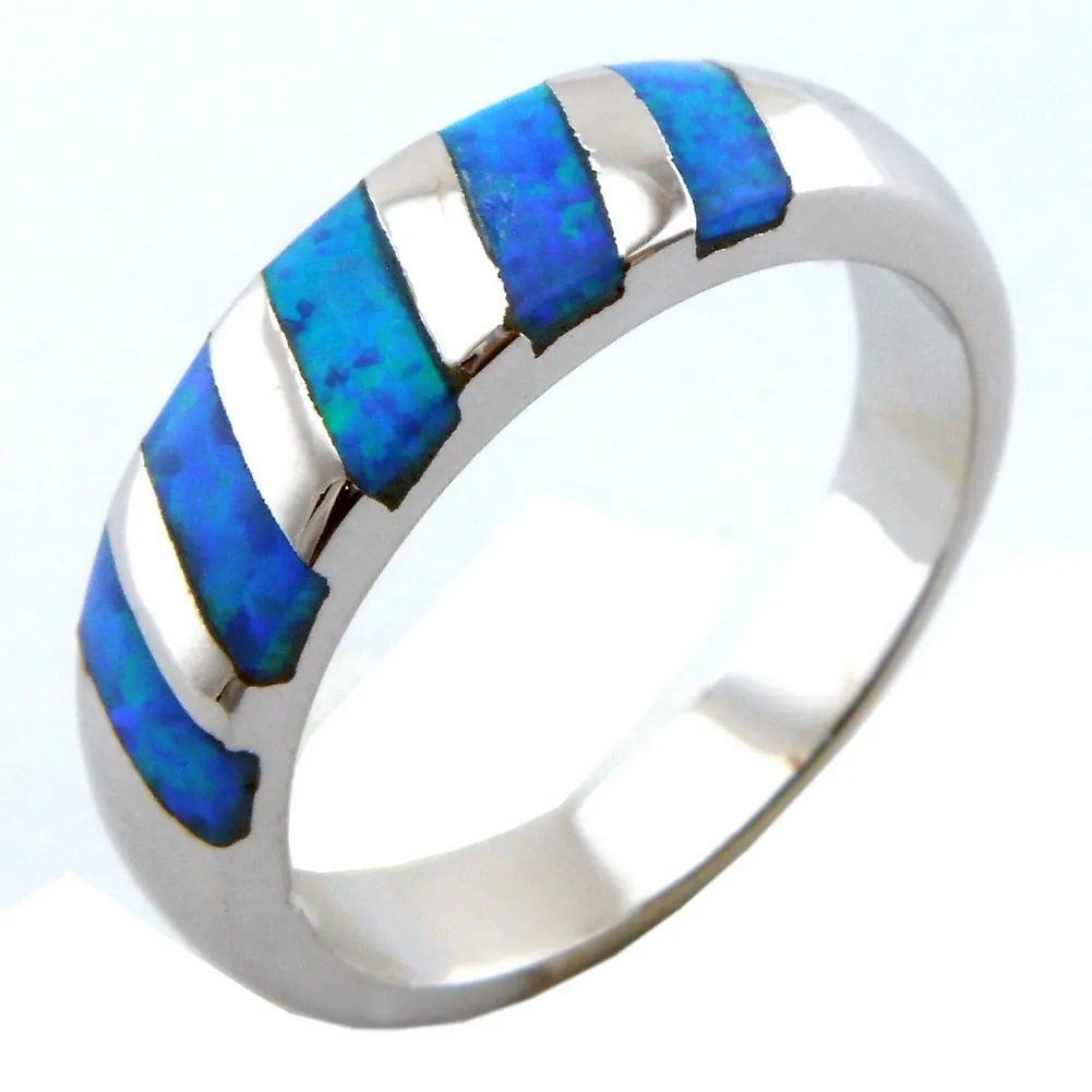 Fashion Blue Opal Rings; Nyaste designring OR034