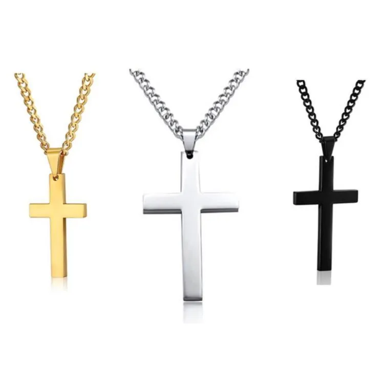 Mens Stainless Steel Cross Pendant Necklaces Party Supplies Men Religion Faith Crucifix Charm Titanium Steels Chain For Women Fashion Jewelry Gift SN4844