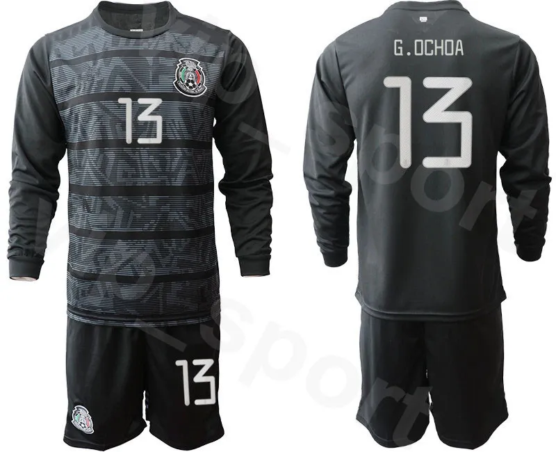 Mexico No1 CORONA Black Goalkeeper 2018 FIFA World Cup Long Sleeve Soccer Jersey