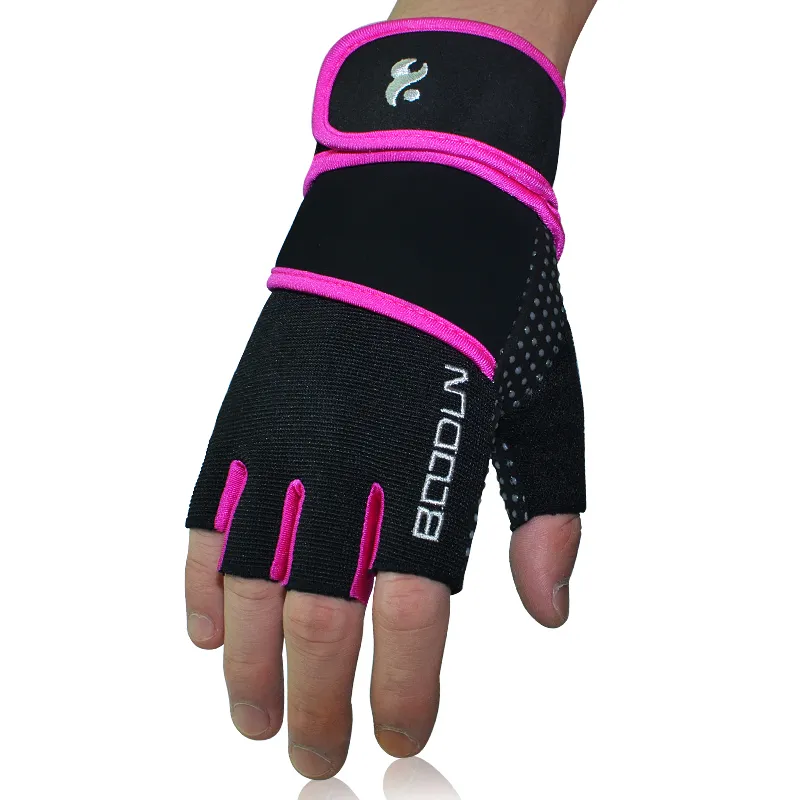 Gym Handschuhe Männer Frauen Bodybuilding Halbfinger Fitness Handschuhe An-Slip Gewichtheben Sport Training Fingerlose Handschuhe 3 Farben Q0108