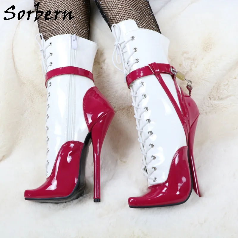 Sorbern – bottines verrouillables Sexy pour femmes, chaussures de Ballet à talons hauts avec chaînes, chaussures Sm, pour travesti, couleurs personnalisées