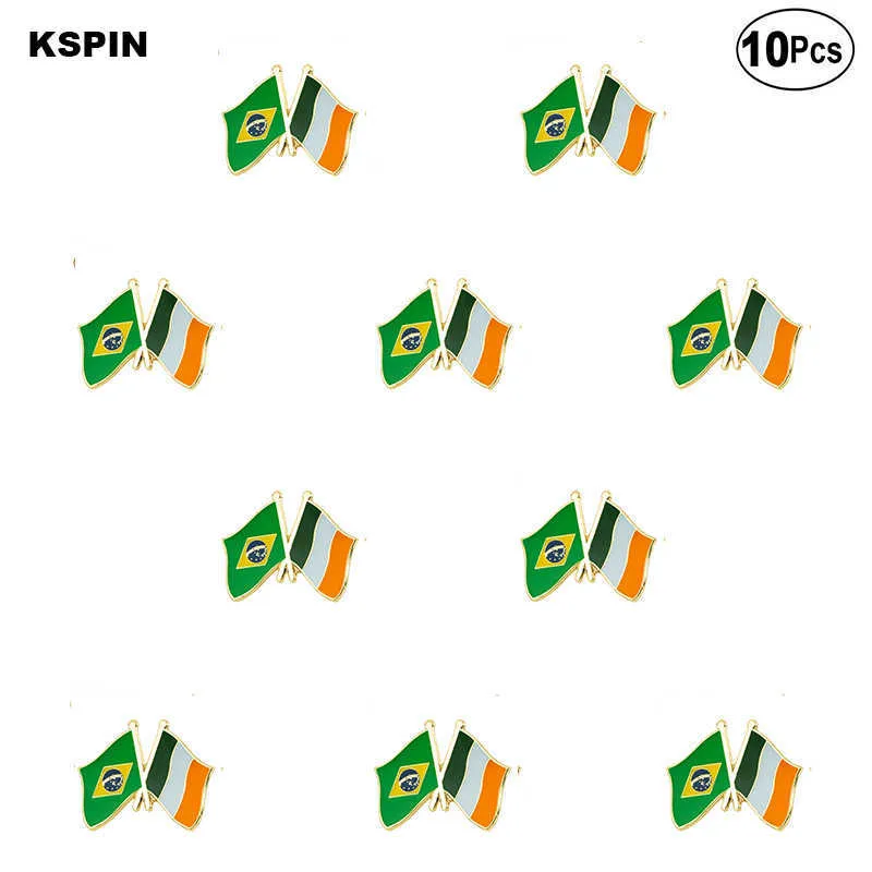 Brazilië Ierland Vlag Revers Pin Flag Badge Broche Pins Badges 10 stks Veel