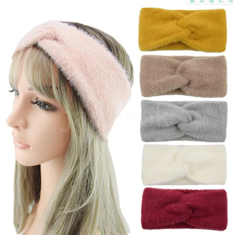 Winter warm halten Strickstirnband Damen Wollgarn Haarband Outdoor Sport Haarband Yoga Kopfband Partybevorzugung DB254