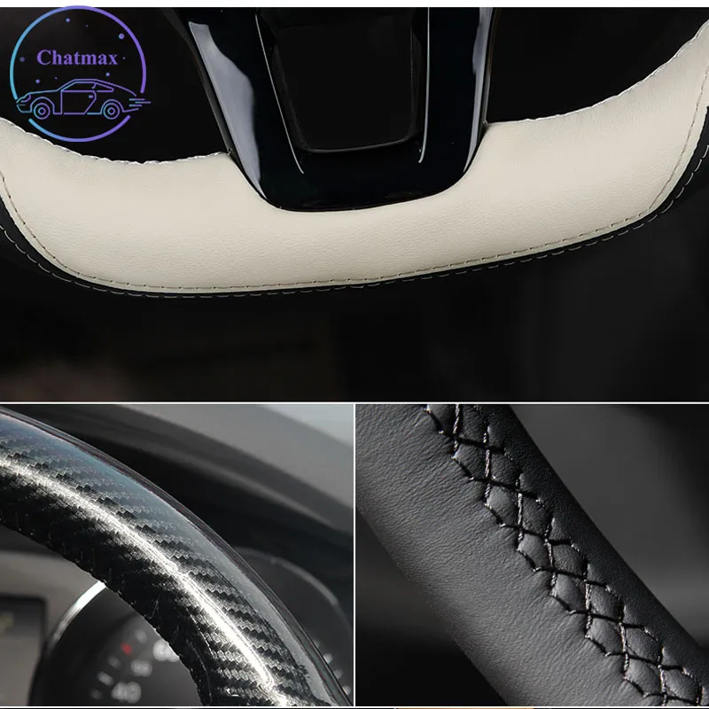 DIY Private Custom Car Steering Wheel Cover For BMW 5 Series F07 F10 F11 F18 2011-2016 Hand Sewing Carbon Leather Holder Decoratio274o