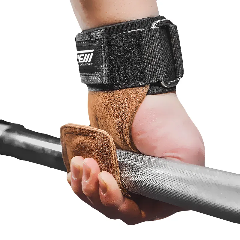 Tyngdlyftande handgrepp träningspadar Justerbar handledsstöd för barbell Power Lifting Pull Up Fitness Gymhandske Q0108