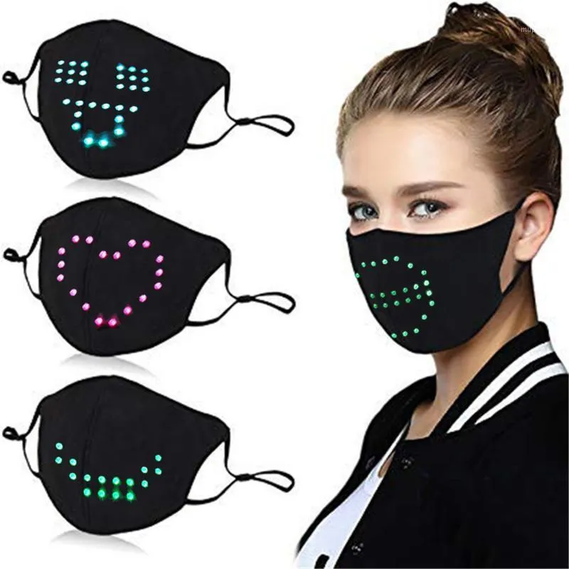 Śmieszne LED Luminous Maska Light Up Głos Aktywowany Twarz Maska Cool Music Party Christmas Halloween Dekoracji Face-masce Fasemask1