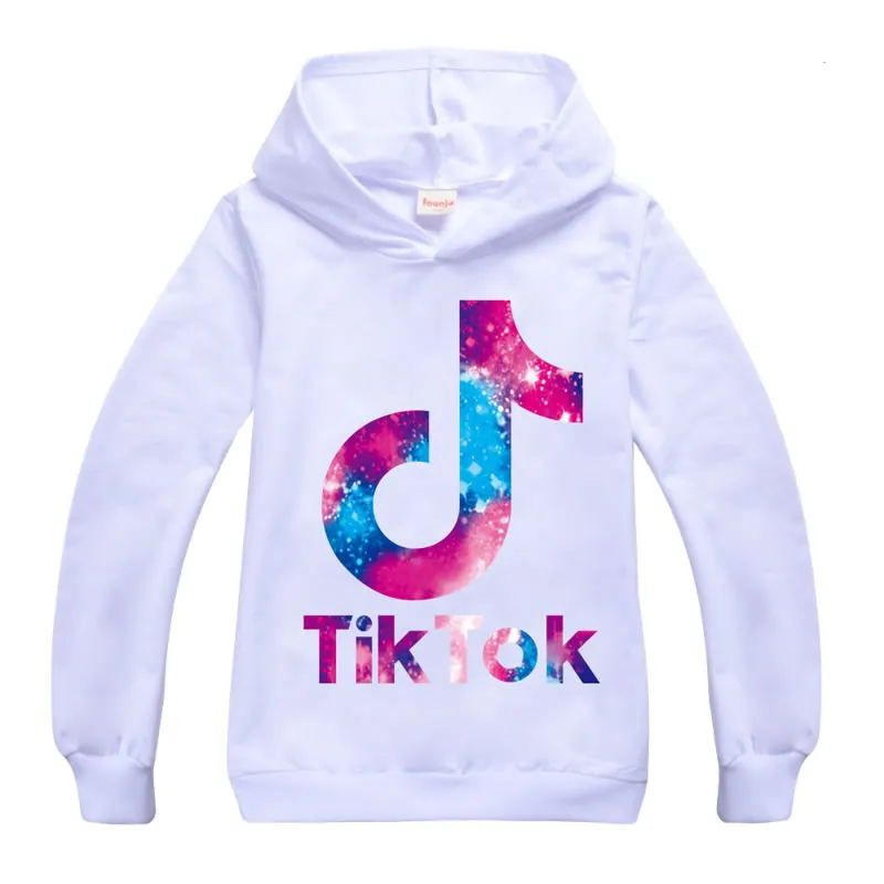 Bahar sonbahar tiktok sweatshirt için büyük erkek kız giysileri moda çocuklar kapşonlu baskı pamuk hoodies çocuk tik tok gündelik spor t shi8739086