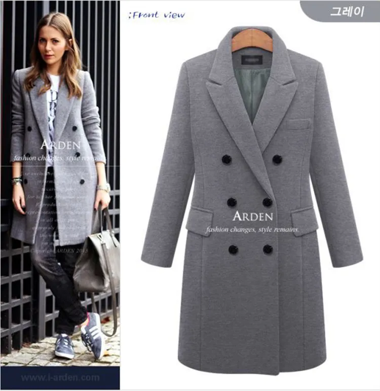 Damen Wintermantel Lang - Eleganter Tweed Mantel Für Kalte Tage