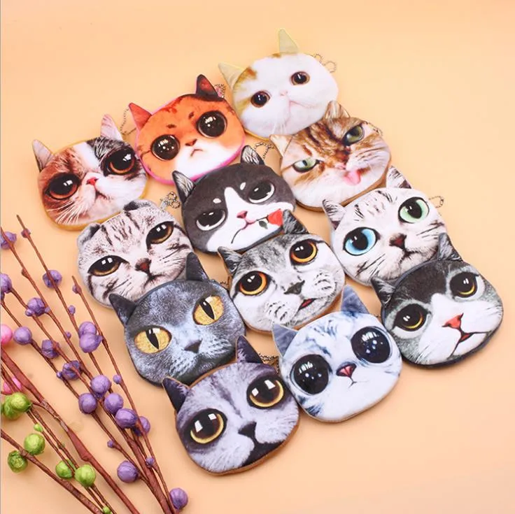 Cat face coin purse hot sale