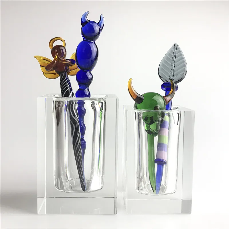 Nieuwste XL XXL Glass Dabber Tool Holder met dikke Pyrex Clear Heavy Glass Dab Wax Tools Keeper voor Quartz Banger Roken