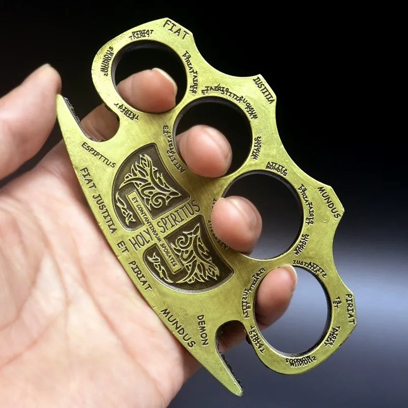 Verdikte en verbrede Knuckle Duster Four Finger Tiger Safety Outdoor Camping Zelfverdediging Pocket EDC Tool