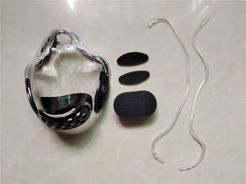 Transparent Lip Mask Anti-dust Clear Face Shield Black Cotton Visible Mask Designer Masks For Deaf Mute FY9339
