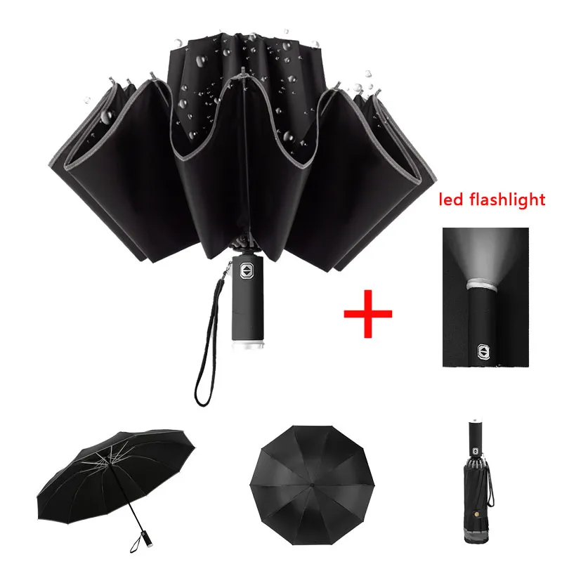 parapluie pliant tempête automatique Senz noir bande réfléchissante-parapluie pliant senz