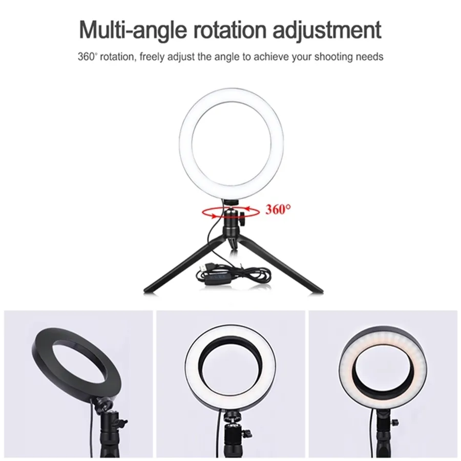 USB Factory direct supply dimmable lighting led photography ring lights good quality tripods selfie stick fill light