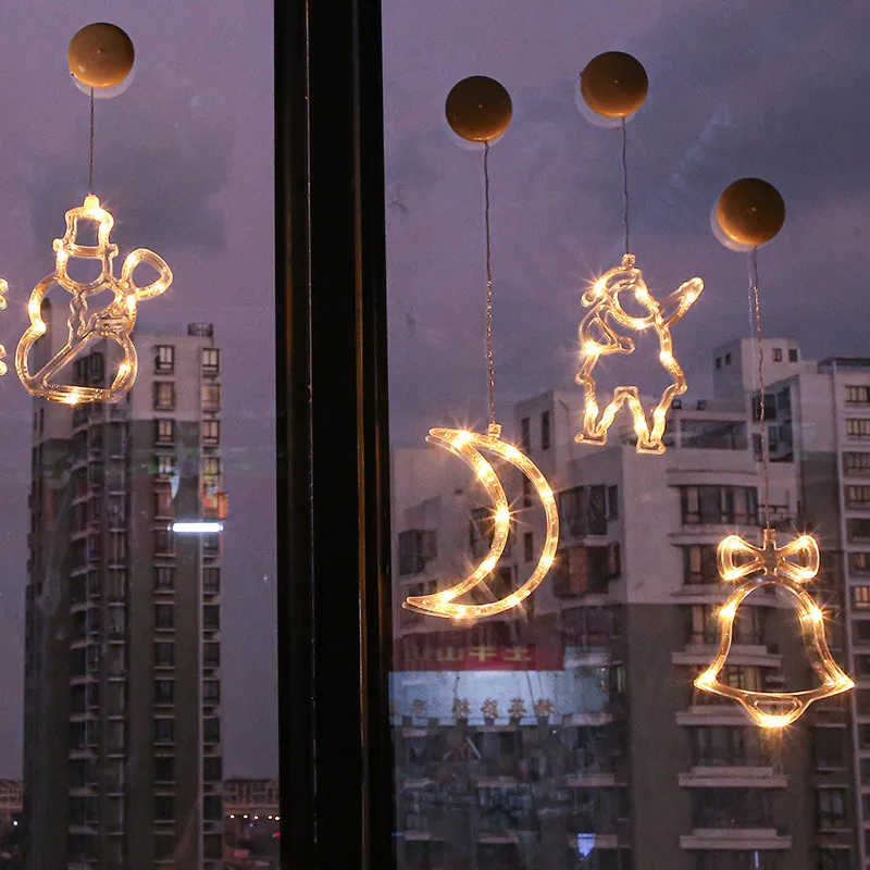 Светодиодного Свет Рождества Строки Ins Window присоска Люстра Творческой рождественские украшения свет шнур сцена макет Фонарь ж-00445