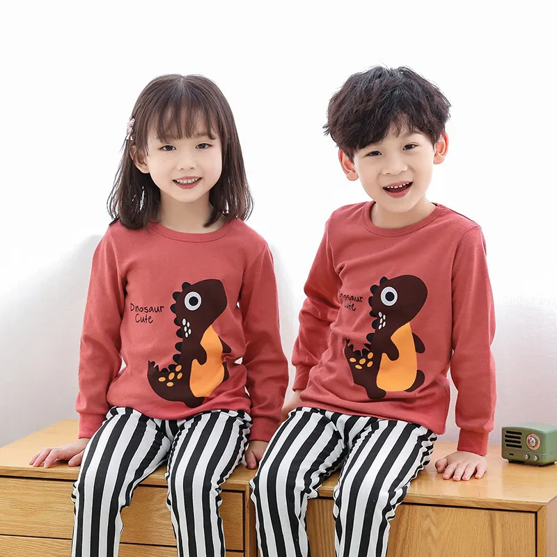 Kids Pajamas animal Clothing Sets Boys Girls Cotton Night Suit Children Cartoon Sleepwear Pyjamas Nightwear 2 13Y Teens Clothes LJ201216