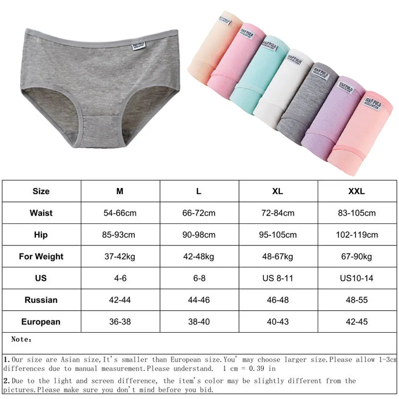 Как узнать размер трусов таблица Sexy Cotton Underwear Set For Women Plus Size Seamless Cotton Panties, Briefs, A