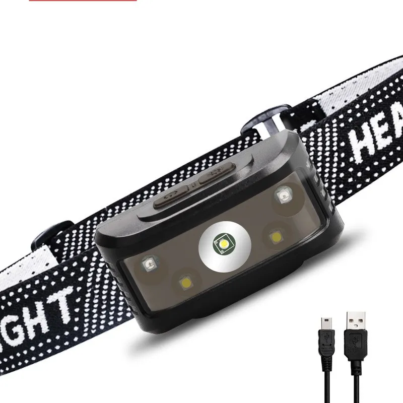 USB CHARGE HEADLAMP XPG Strong Light Kör Fiske Camping Vattentät Huvudlampa Vandringstillbehör 20 5TM J2