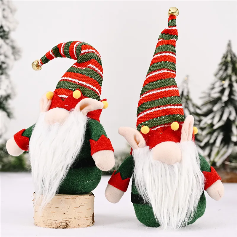 Plush Tomte Gnome Green Swedish Nisse Scandinavian Juldekorationer Santa Dock Ornaments Xmas Presentparty Supplies jk2011xb