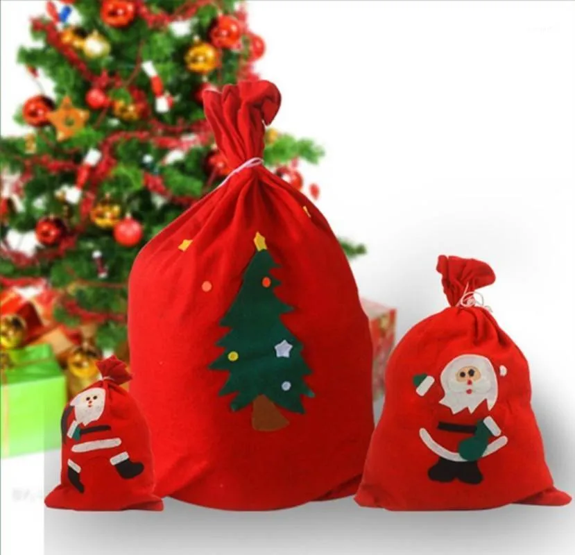 Emballage cadeau Joyeux Noël Père Noël Sac Présente Sac Arbre Bonbons Sacs Bouteille Xmas Bag1