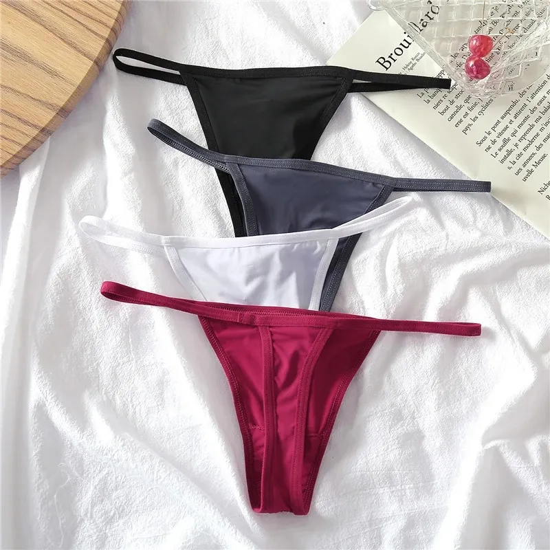 Sexy Cotton Bikini Panties With Low Waist And T Back Thong M XL