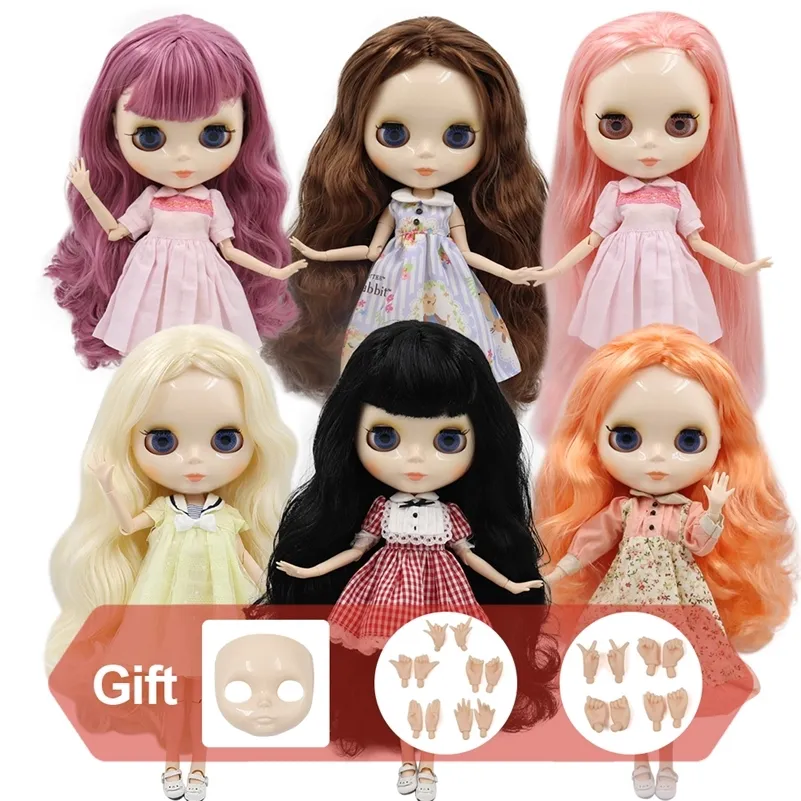 Фабрика Blyth Doll Белая кожа глянцевый торцевый корпус сустава с ручной набор AB 1/6 мода кукла подходит DIY макияж специальная цена № 2 LJ201031