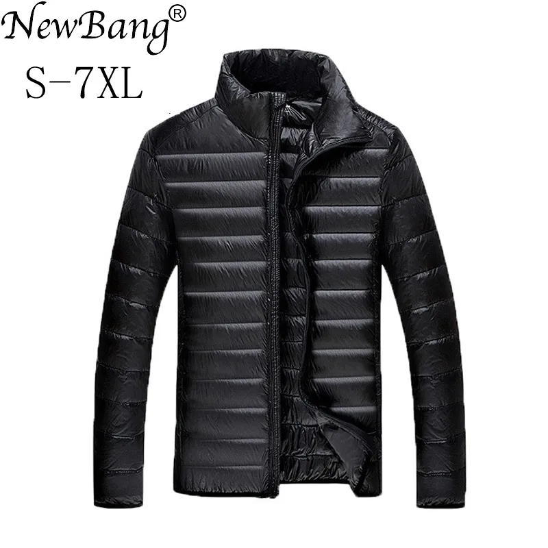 Newbang Plus 5XL 6XL 7xl Duck 다운 재킷 남성 깃털 초경량 재킷을 남성 공원 outwear 운반 가방과 함께 201023