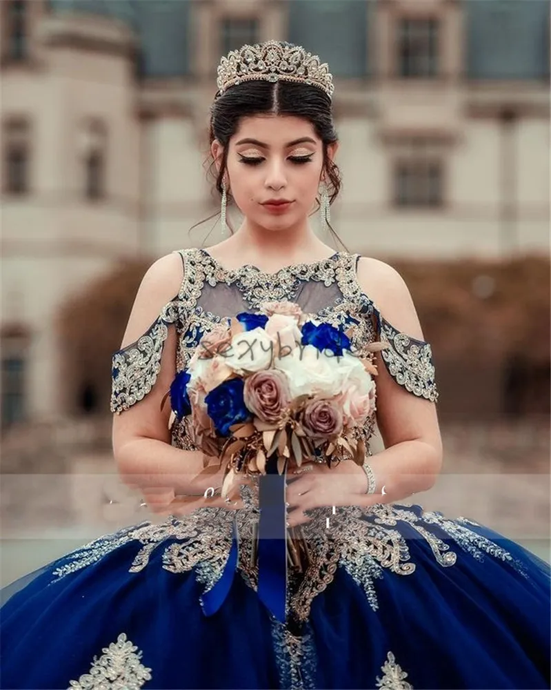 Princess Navy Blue vestidos de 15 años Quinceanera Dresses 2021