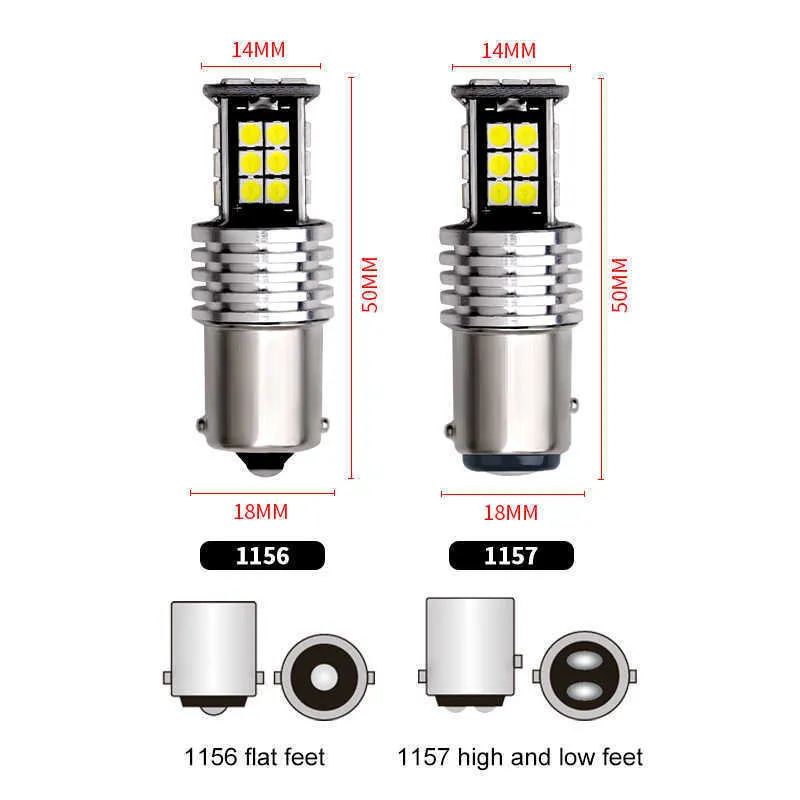 Nuovo 10 pz Auto Led Highbright Indicatore di direzione Canbus Error Free T25 3157 Lampade dei freni T20 7443 5 w Bulbs12V S25 1156 Lampade per automobili