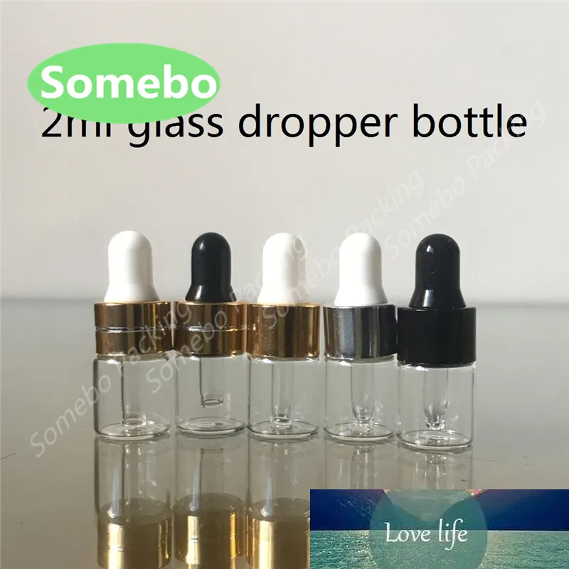 50 pcs/lot 2 ml flacon compte-gouttes en verre transparent, petits flacons avec Pipette pour bouteilles d'huile essentielle de parfum cosmétique, offre spéciale
