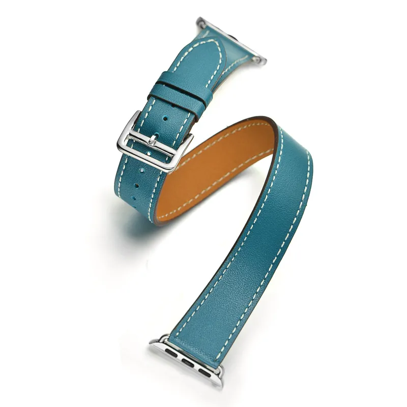 Bracelet de montre intelligent en cuir pleine fleur véritable pour Apple iWatch série 12345678 bracelet de montre pour hommes femmes 38mm 40mm 42mm 44mm 45mm 49mm