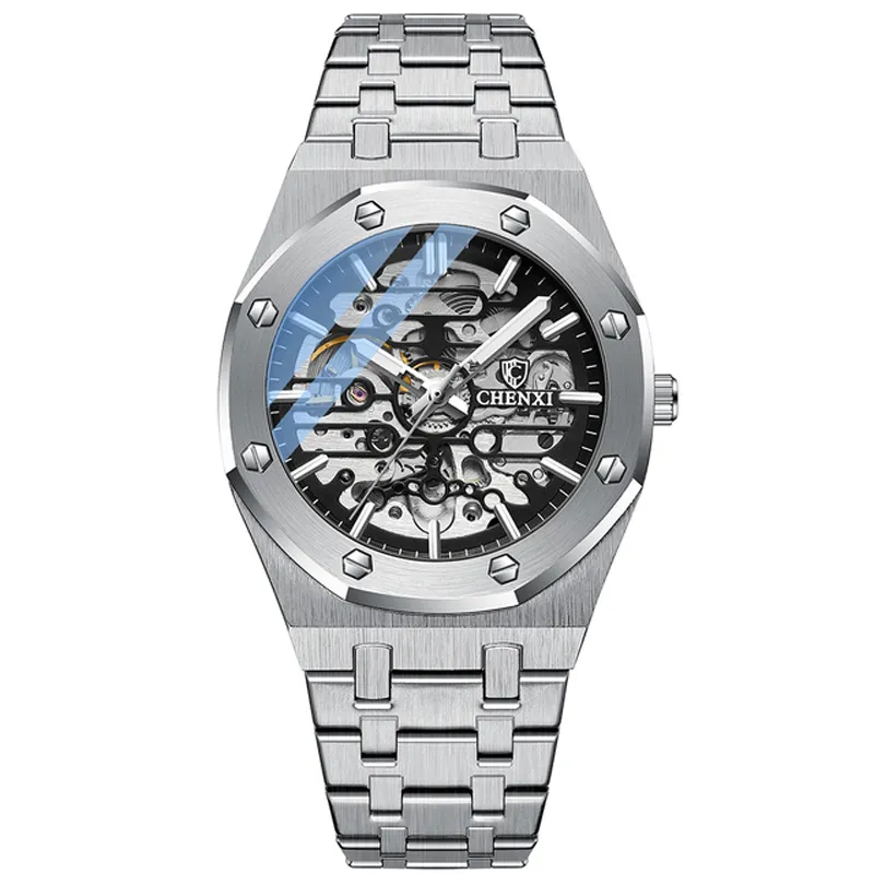 Montres pour hommes automatiques de luxe Top Marque Mechanical Tourbillon Montre-bracelet Tourbillon Tourbillon imperméable En Acier Inoxydable Sport Hommes Montre-Bracelet