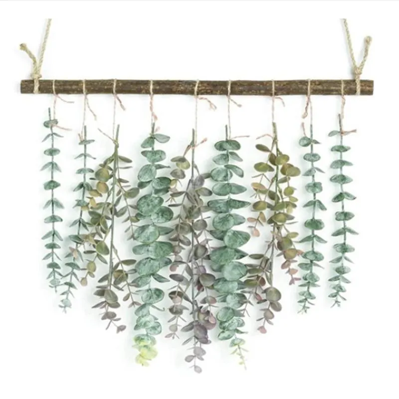 Decoratieve bloemen kransen badkamer decor kunstmatige eucalyptus muur opknoping decoratie-nep blad groene boerderij