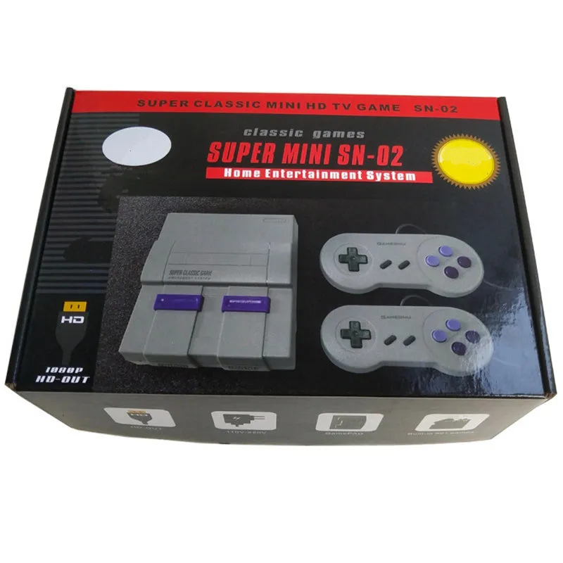 Upgrade Hot Mini Handled Video Game Player SNES 8bit HD kan 821 games opslaan tv -uitvoer Game Console Support TF -kaart