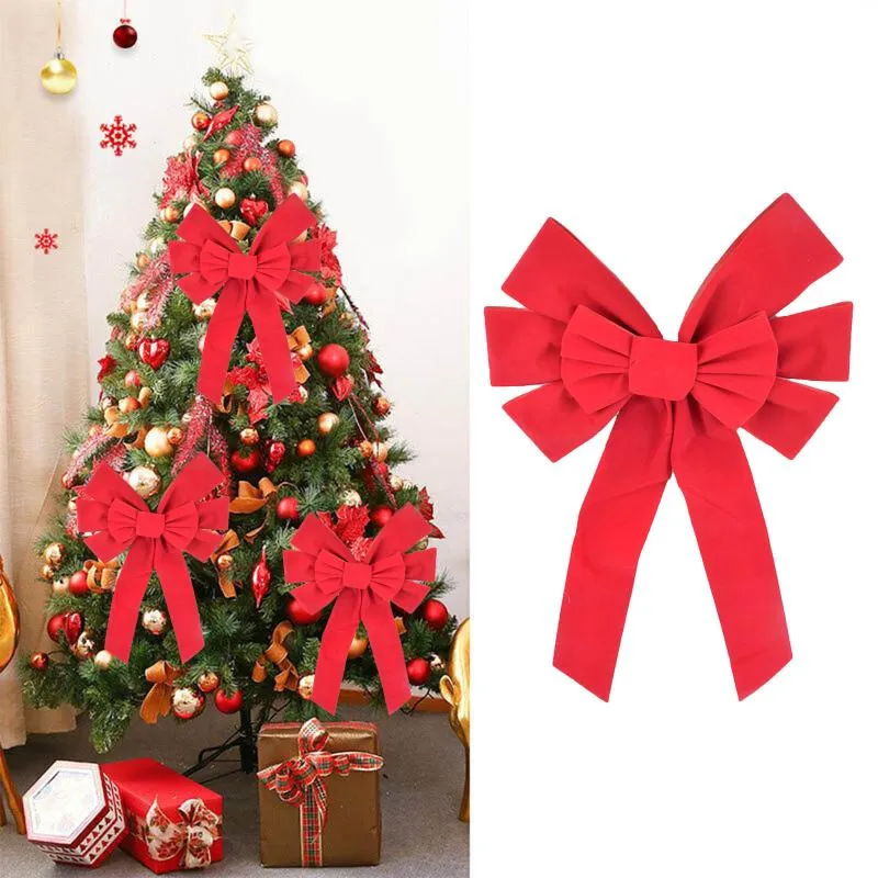 Decorações de Natal grandes ornamentos de árvore arco vermelho para o ano decoração de casa Navidad