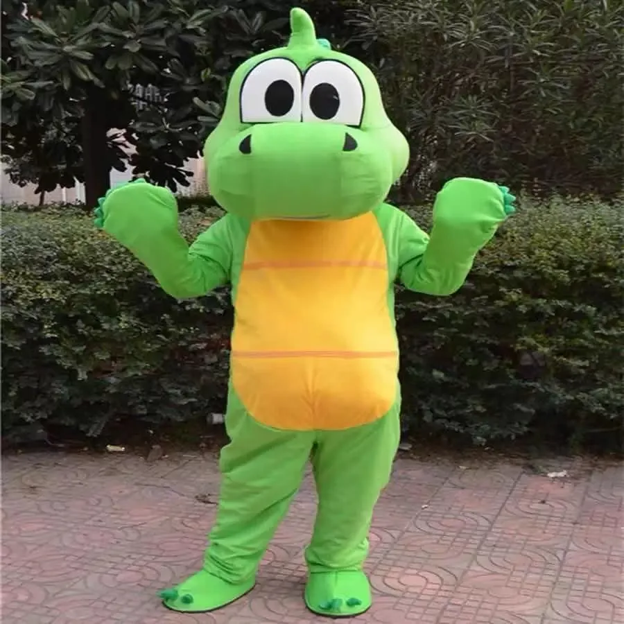 Costume de mascotte de dinosaure vert d'Halloween de haute qualité personnaliser animal de dessin animé en peluche personnage de thème d'anime taille adulte déguisement de carnaval de Noël