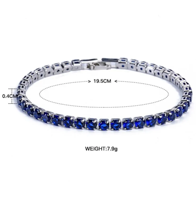 Jewelry luxury 4Mm Cubic Zirconia Tennis Bracelets Iced Out Chain Crystal Wedding For Women Men Gold Sier Bracelet Jewelry L92Os Drop llk