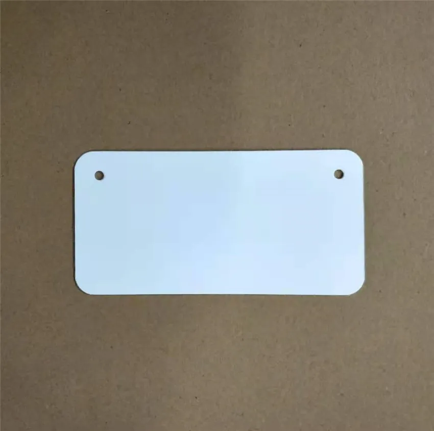 Retail Supplies Sublimation License Plate 12*6inch Thermal Transfer Printing Aluminum Alloy White Blank Sheet 4 Holes Plates A02