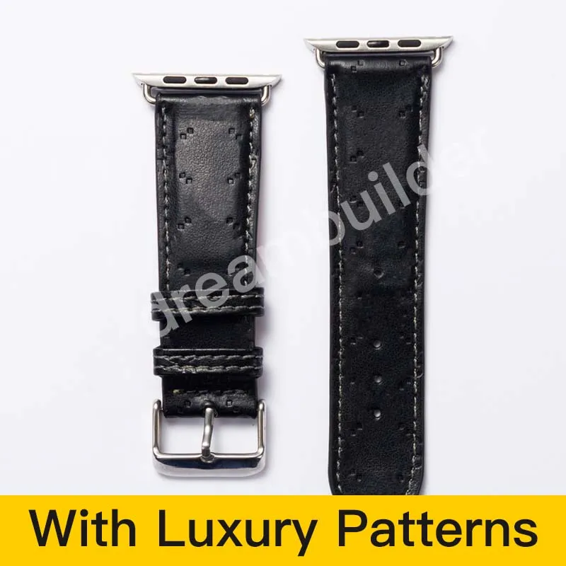 G designer Cinturini 42mm 38mm 40mm 44mm iwatch 2 3 4 5 cinturini Cinturino in pelle Bracciale Fashion Stripes drop shipping