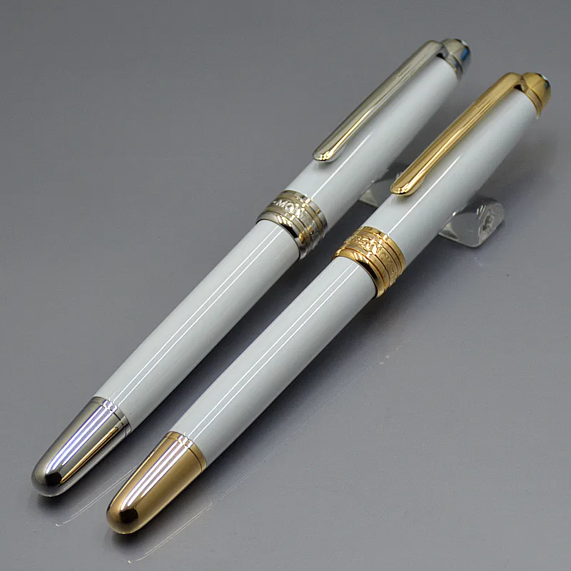 Luxe klassieke 163 witte keramische metalen balpen rollerbalpen met serienummer topkwaliteit briefpapier kantoor business supplie199K