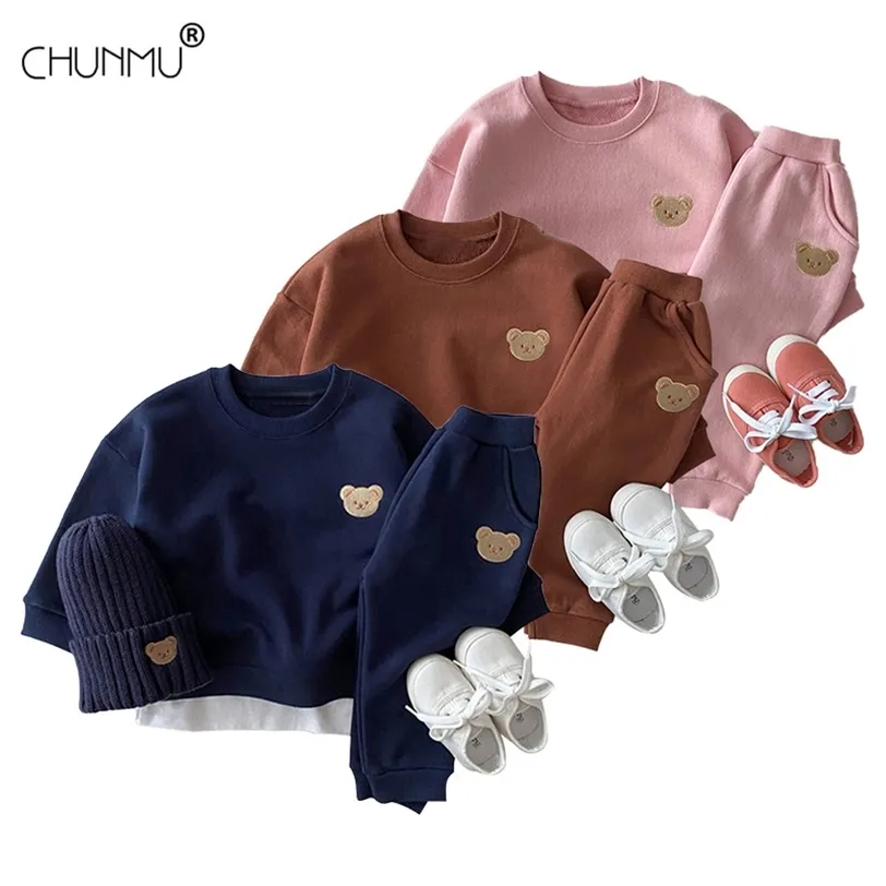 Infantil Baby Boys Suits Nascido Conjunto de Roupas Crianças Tracksuit Tops Calças Crianças Spring Outfits Girls Sets 211224