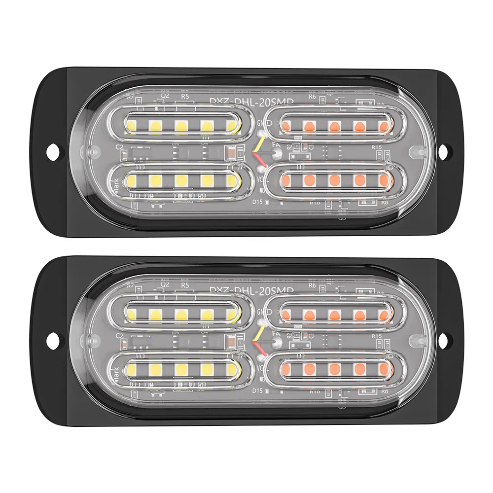 12-24V lastbilsbil 20 LED-flash strobe nödsvarningslampan blinkande lampor
