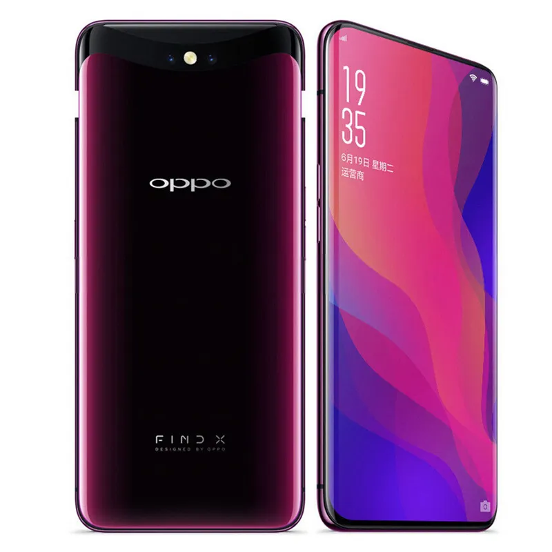 Téléphone portable d'origine OPPO Find X 4G LTE 8 Go de RAM 128 Go 256 Go de ROM Snapdragon 845 Octa Core Android 6,42 pouces Plein écran 25,0MP 3730mAh Face ID Smart Mobile Phone