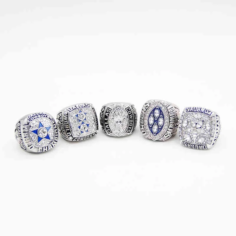 set 1971 1977 1992 1993 1995 Cowboys Championship Ring SIZE 11 Souvenir Men Fan Gift Wholesale Drop Shipping