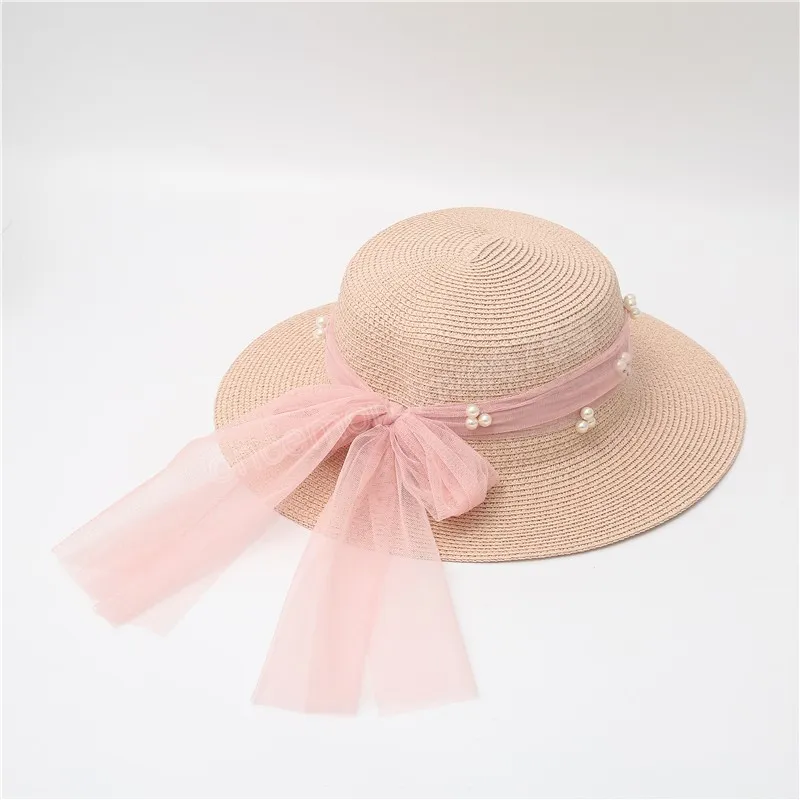 Élégant plage crème solaire chapeaux été Chapeau de paille mode pliant femmes grand nœud papillon vacances voyage Chapeau de soleil Chapeau femme