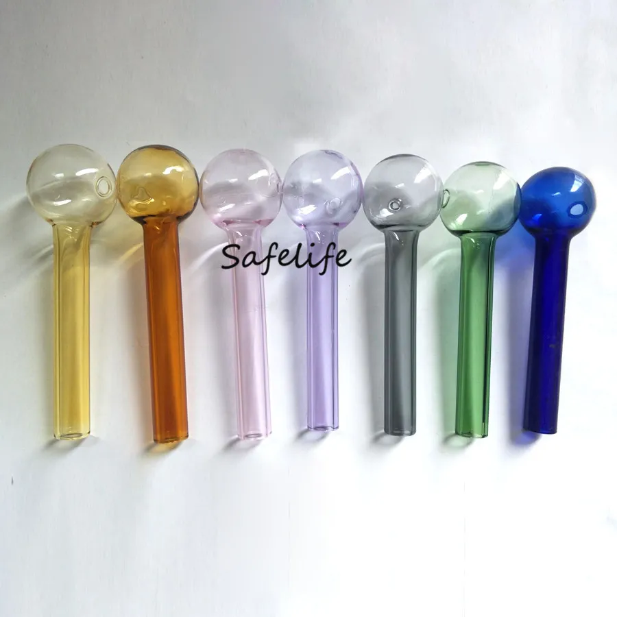 4inch 6inch Colorful Pyrex Glass Oil Burner Pipe glass tube smoking pipes tobcco herb glass oil nails Water Hand Pipes Smoking Accessories
