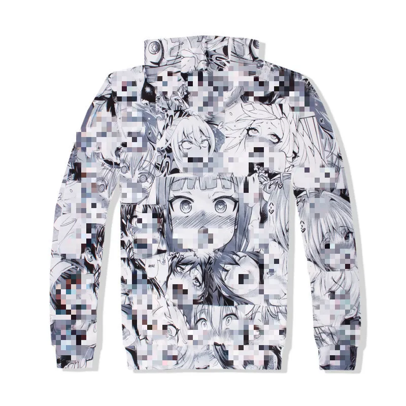 Explosions European and American Style 3DPrinting Sweatshirt Ahegao Manga Trousers Hooded Long sleeved Couple Casual Suit C1117